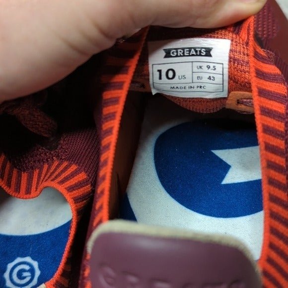 The greats Flyknit maroon orange lace up sneakers - Picture 6 of 8